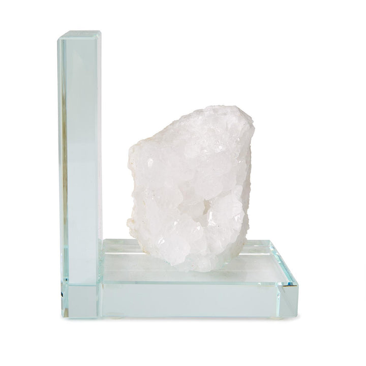 White Quartz Crystal Bookends