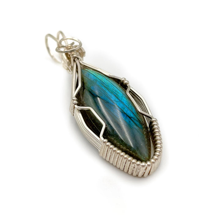 Almond-Shaped Labradorite Pendant