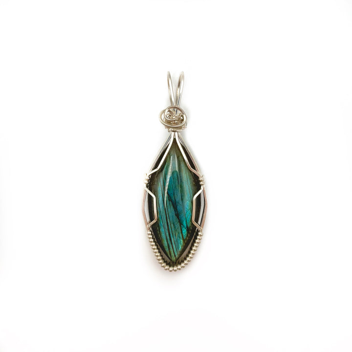 Almond-Shaped Labradorite Pendant