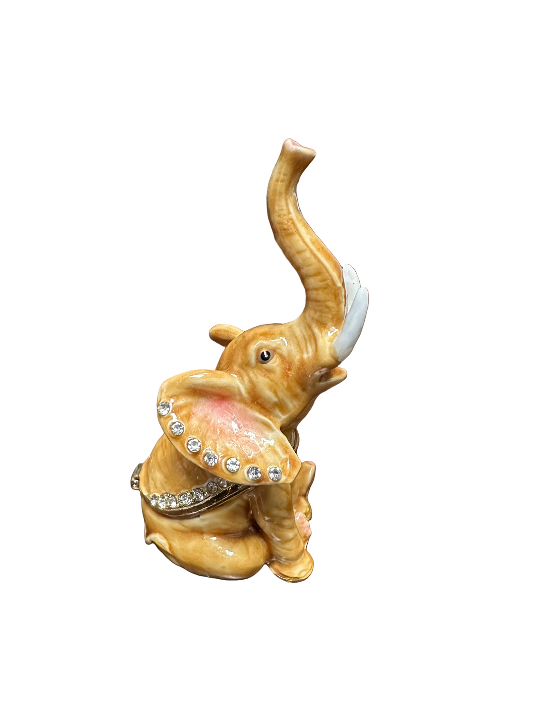 Elephant Trinket Box with Trunk Raised