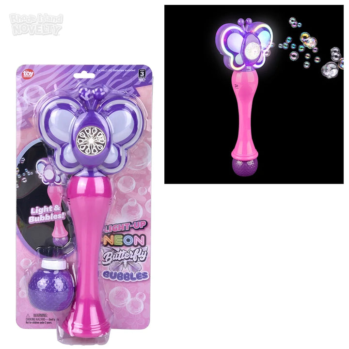 Light Up Neon Butterfly Bubble Wand
