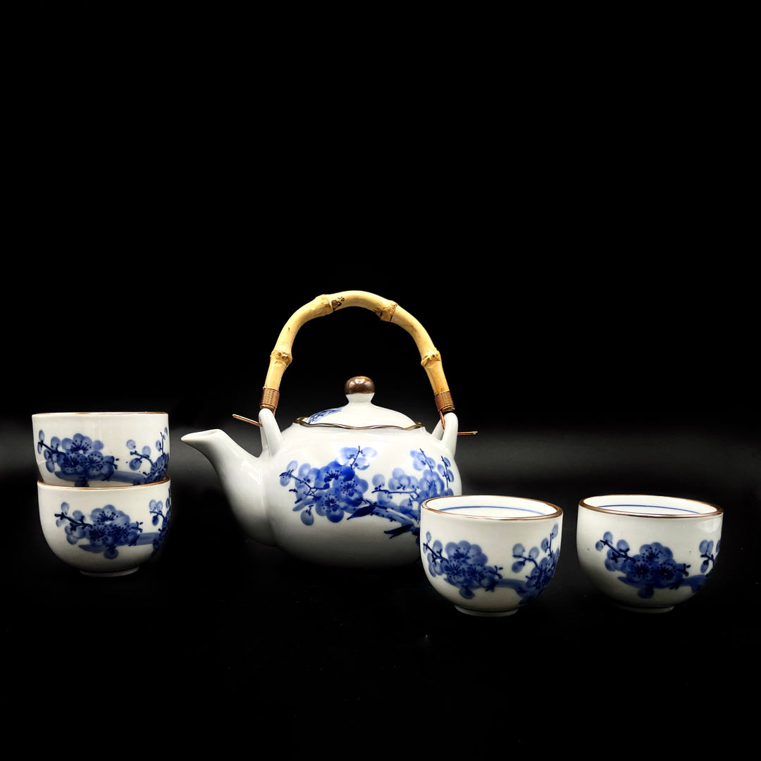 Cherry Blossom Porcelain Tea Set, 5 Pieces