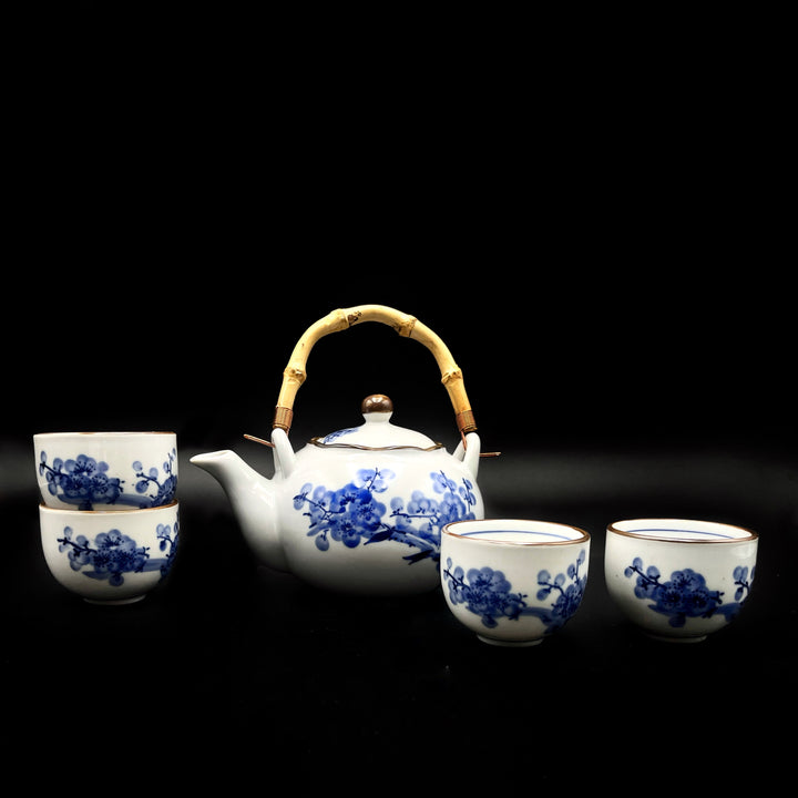 Cherry Blossom Porcelain Tea Set, 5 Pieces