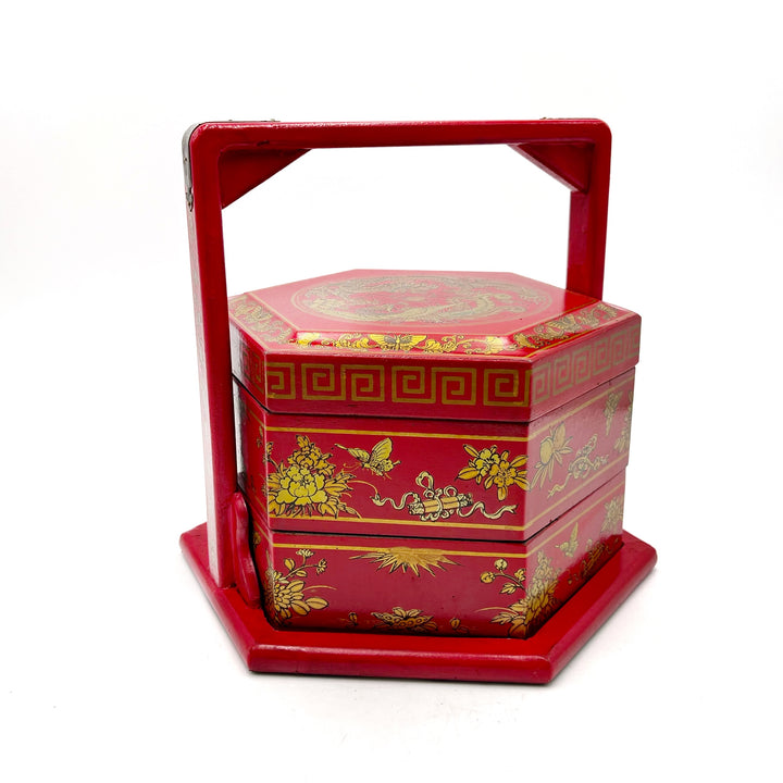 *FINAL SALE* Two-Tier Red Leatherette Box and Carrier