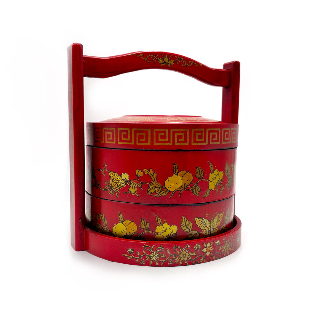 *FINAL SALE* Two-Tier Red Leatherette Box and Carrier