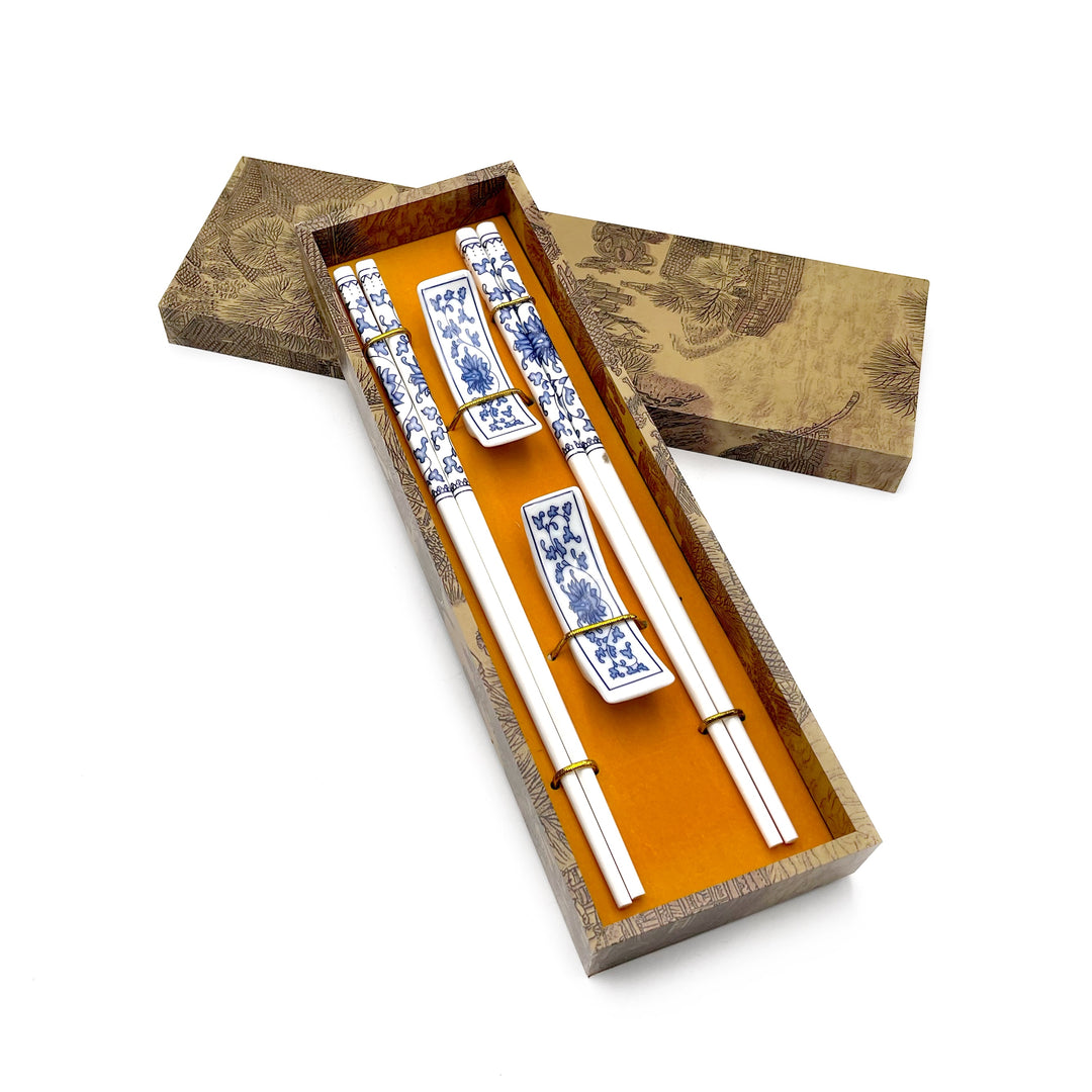 Floral Porcelain Chopsticks, Set of 2