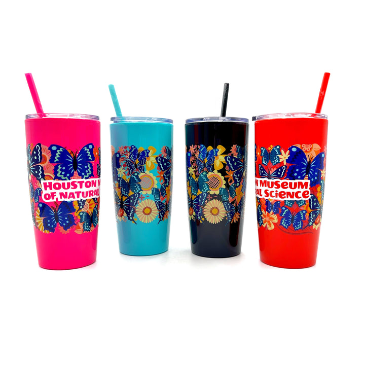 HMNS Fun Flor-All Plastic Butterfly Tumbler