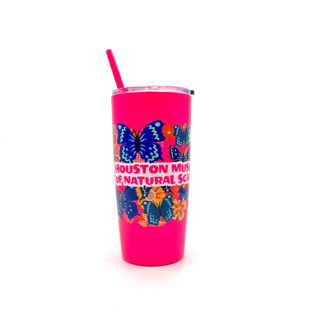 HMNS Fun Flor-All Plastic Butterfly Tumbler
