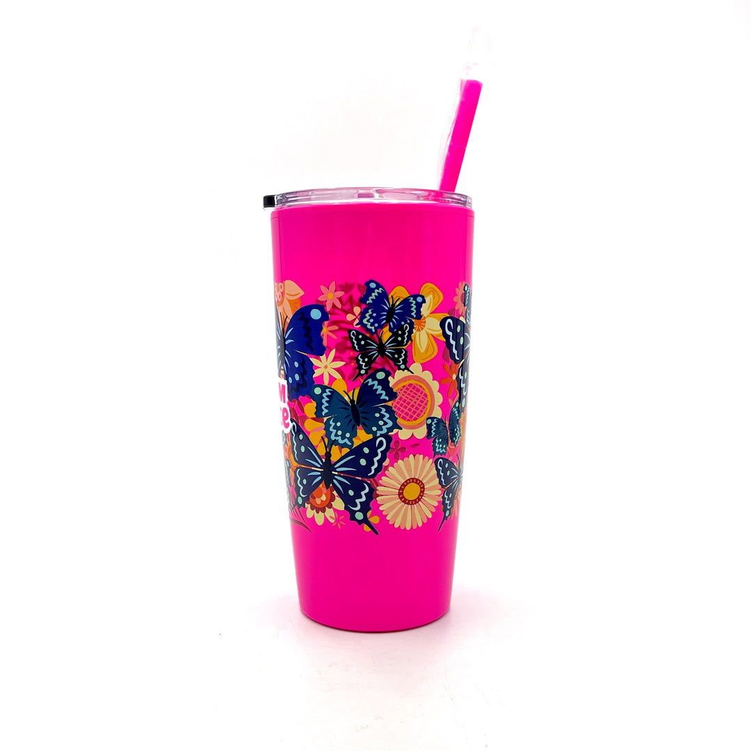 HMNS Fun Flor-All Plastic Butterfly Tumbler