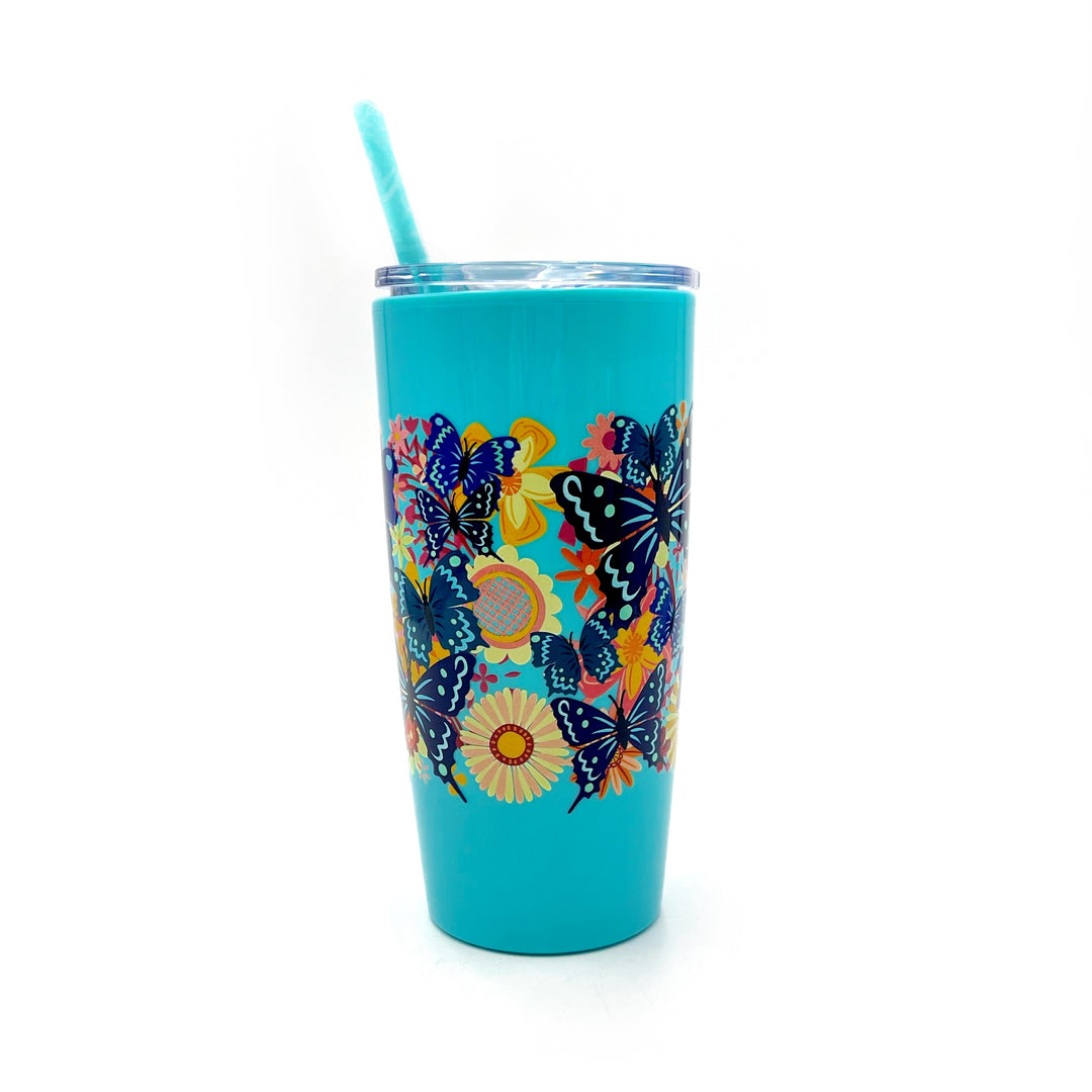 HMNS Fun Flor-All Plastic Butterfly Tumbler