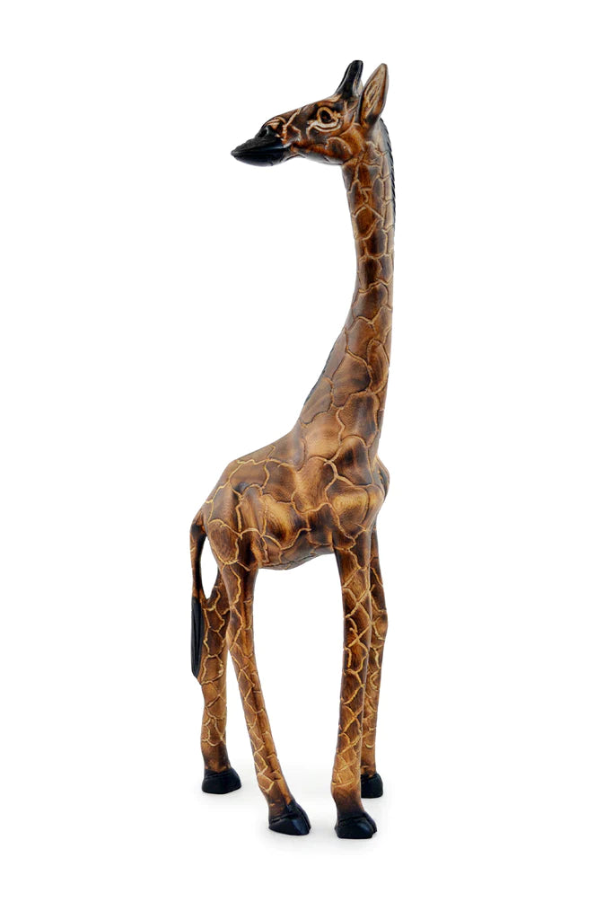 Large Burnt Jacaranda Giraffe Statue