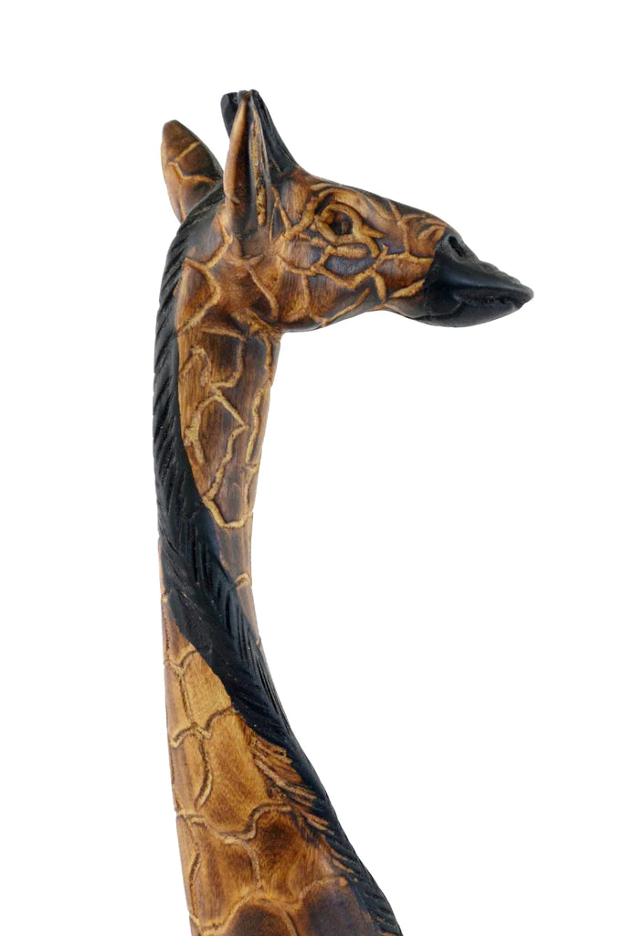 Large Burnt Jacaranda Giraffe Statue