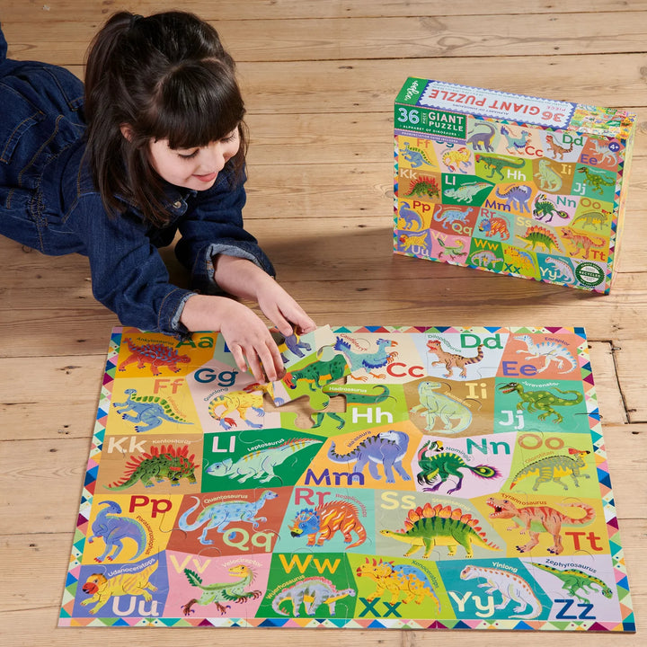 Alphabet of Dinosaurs Giant Puzzle, 36 Pieces