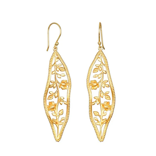 Linear Leaf Earrings