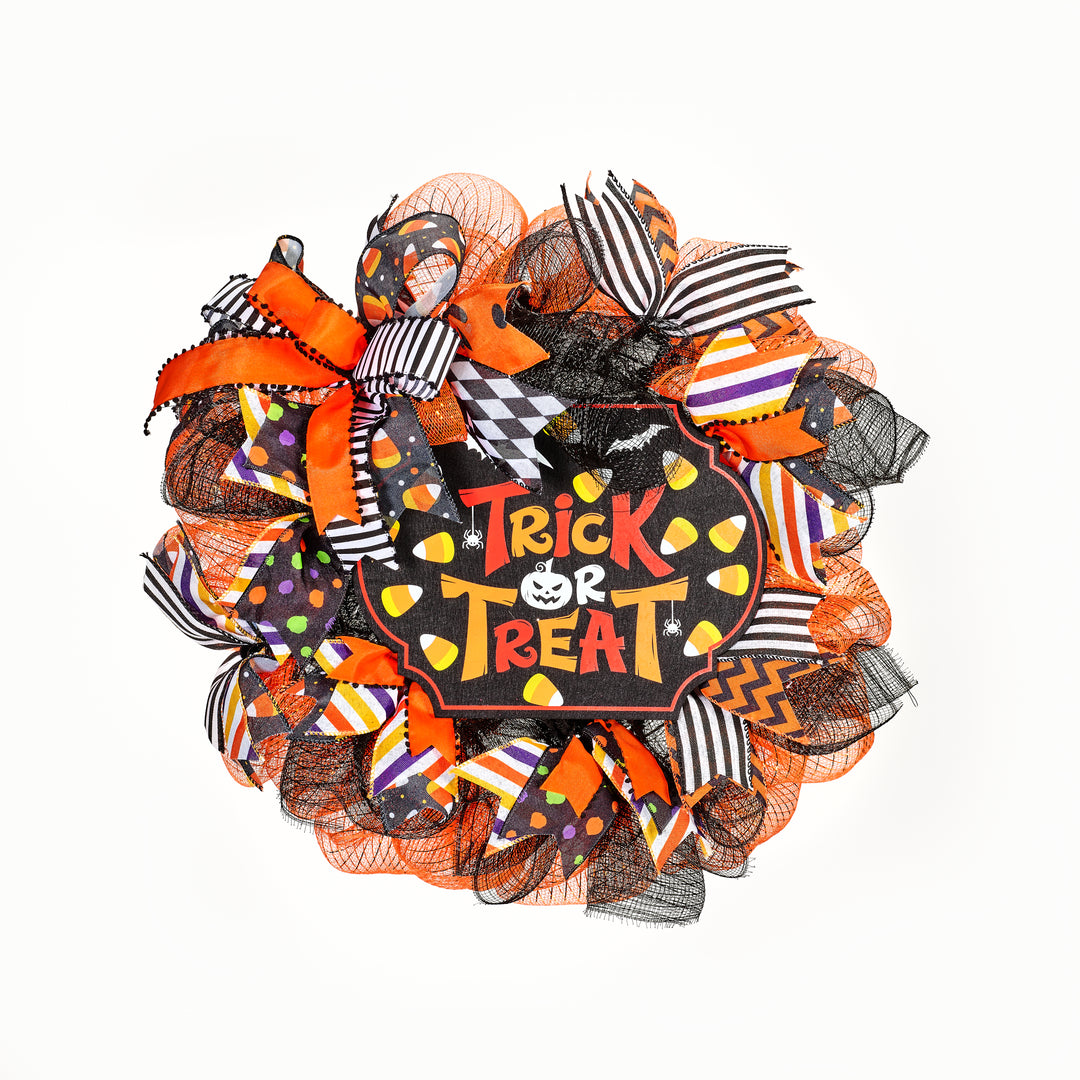 Trick or Treat Candy Corn Wreath 20"