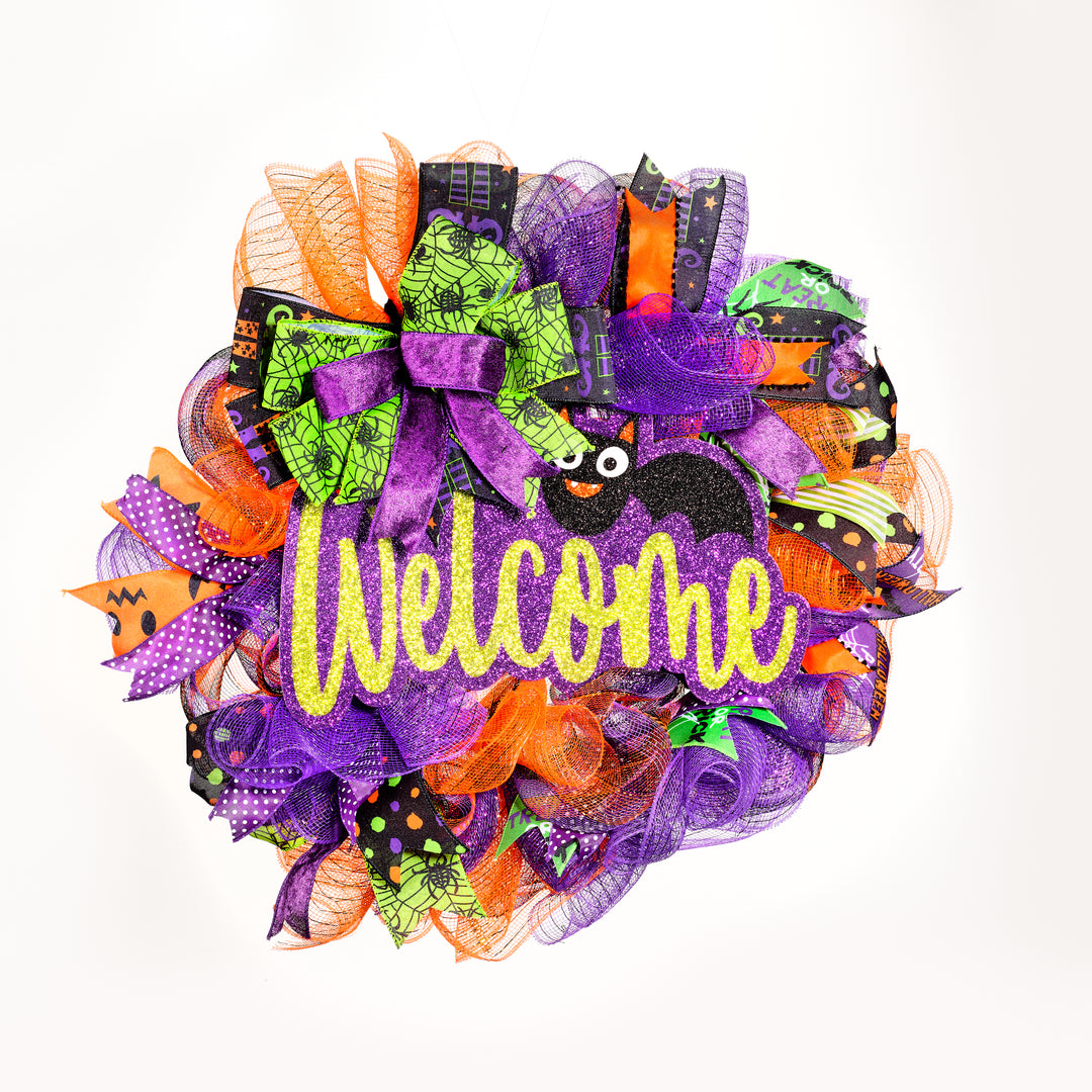 Welcome Bat Wreath 24"