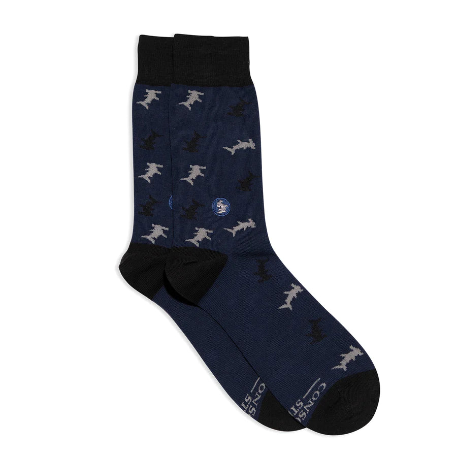 Socks that Protect Sharks - Hammerhead Blue