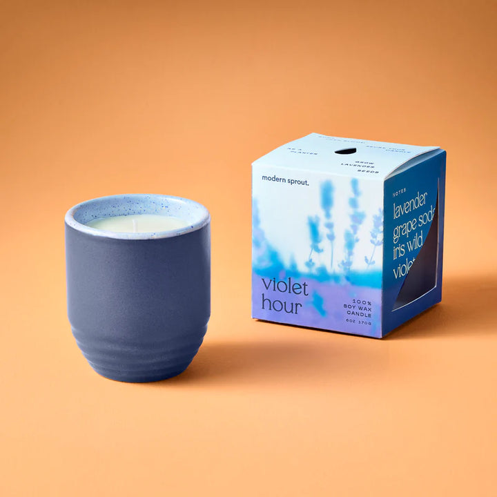 Garden Vibes Seed Planter & Candle: Violet Hour & Lavender Seed Packet