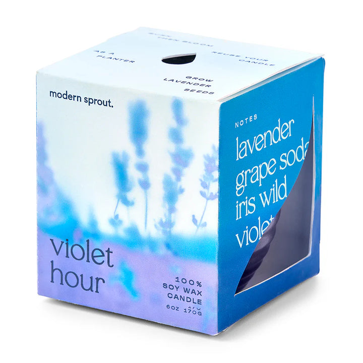 Garden Vibes Seed Planter & Candle: Violet Hour & Lavender Seed Packet