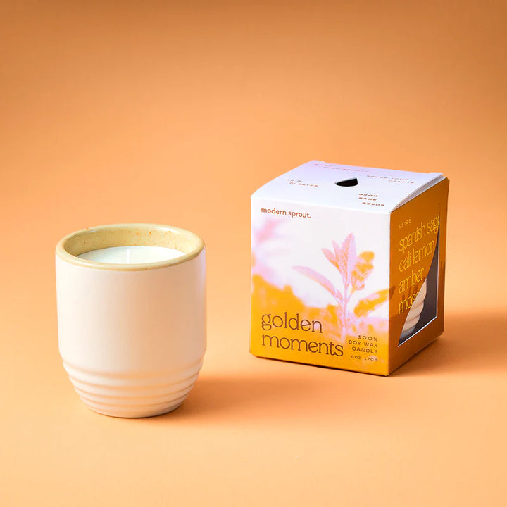 Garden Vibes Seed Planter & Candle: Golden Moments & Sage Seed Packet