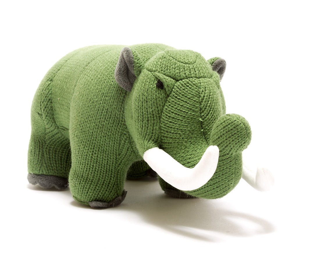 Moss Green Knitted Mastodon Toy