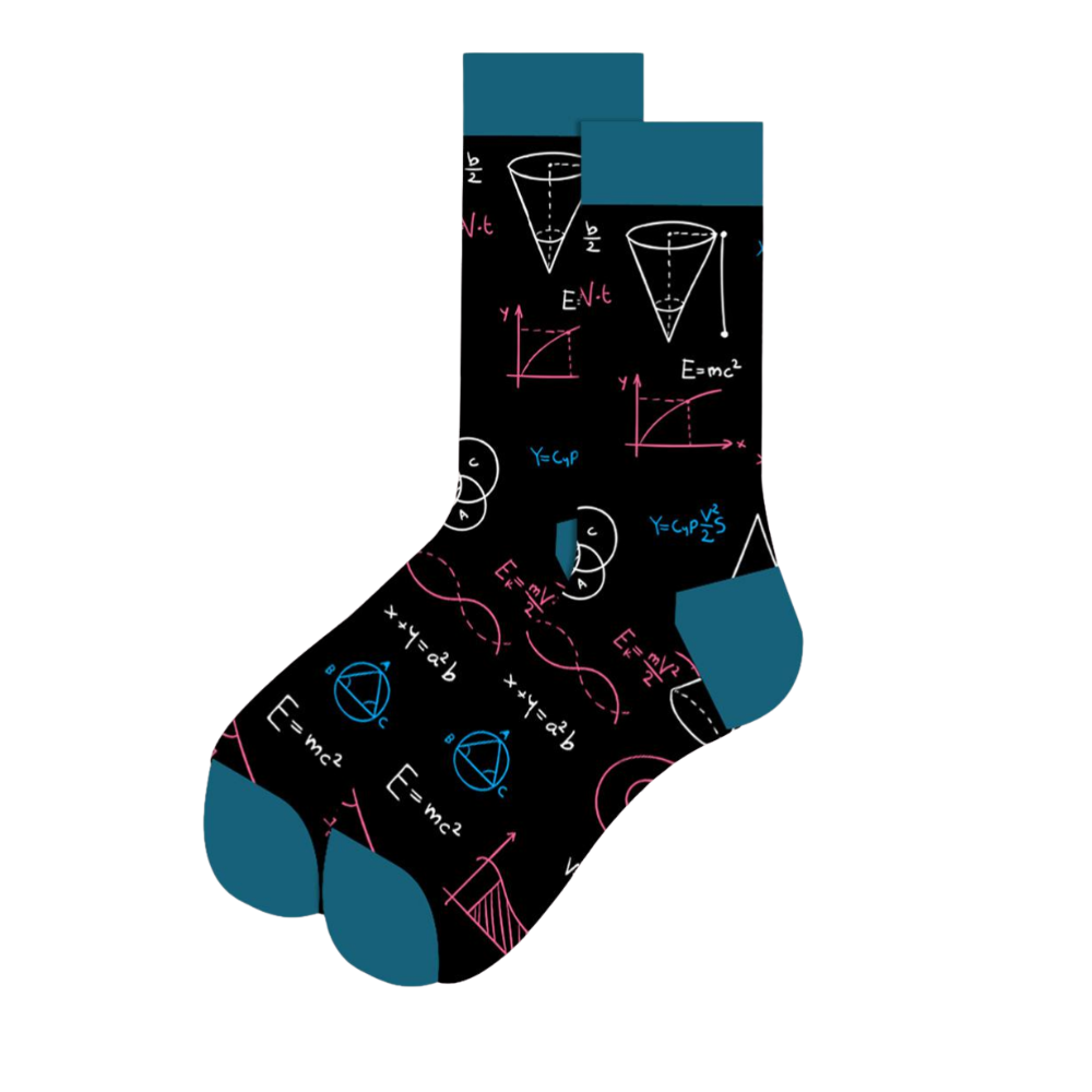 Math Socks Blue Toe