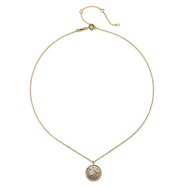 White Topaz Sun Moon Necklace