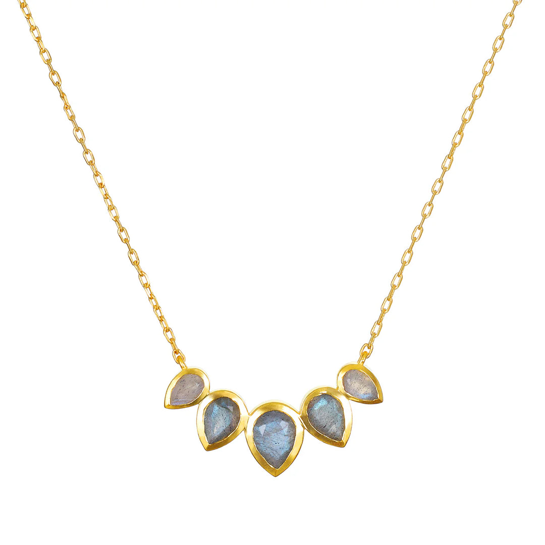 "Awaken Intuition" Labradorite Petal Necklace