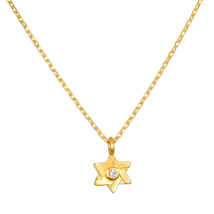 "Guiding Faith" White Topaz Star of David Necklace