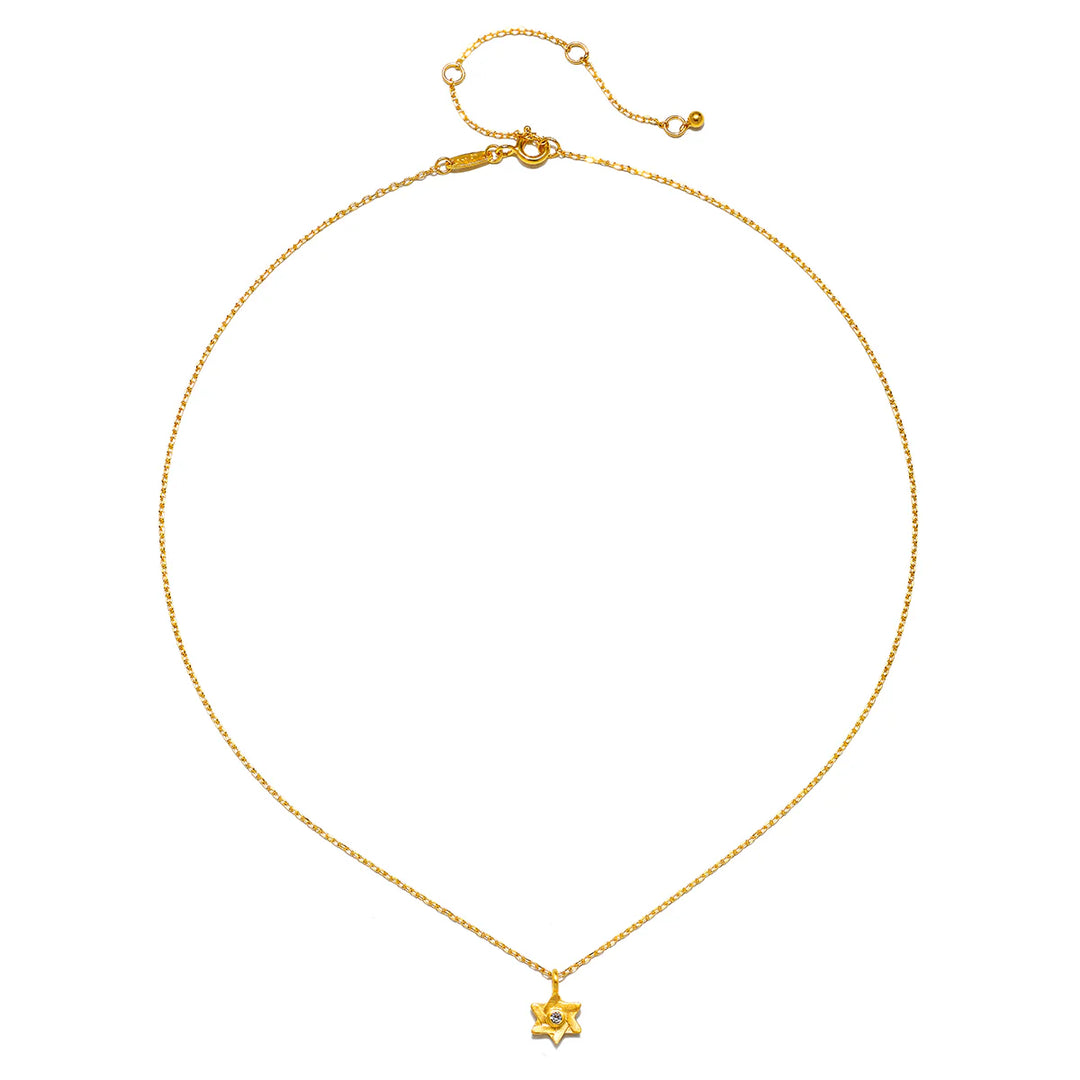 "Guiding Faith" White Topaz Star of David Necklace