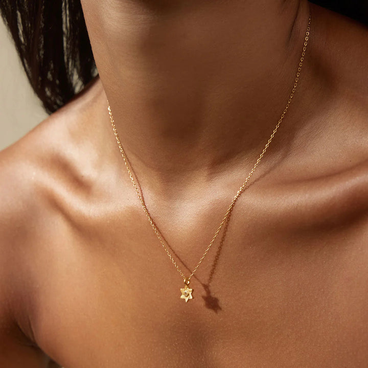 "Guiding Faith" White Topaz Star of David Necklace
