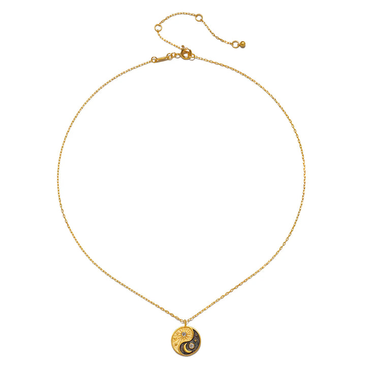 "Celestial Balance" Yin Yang White Topaz Necklace