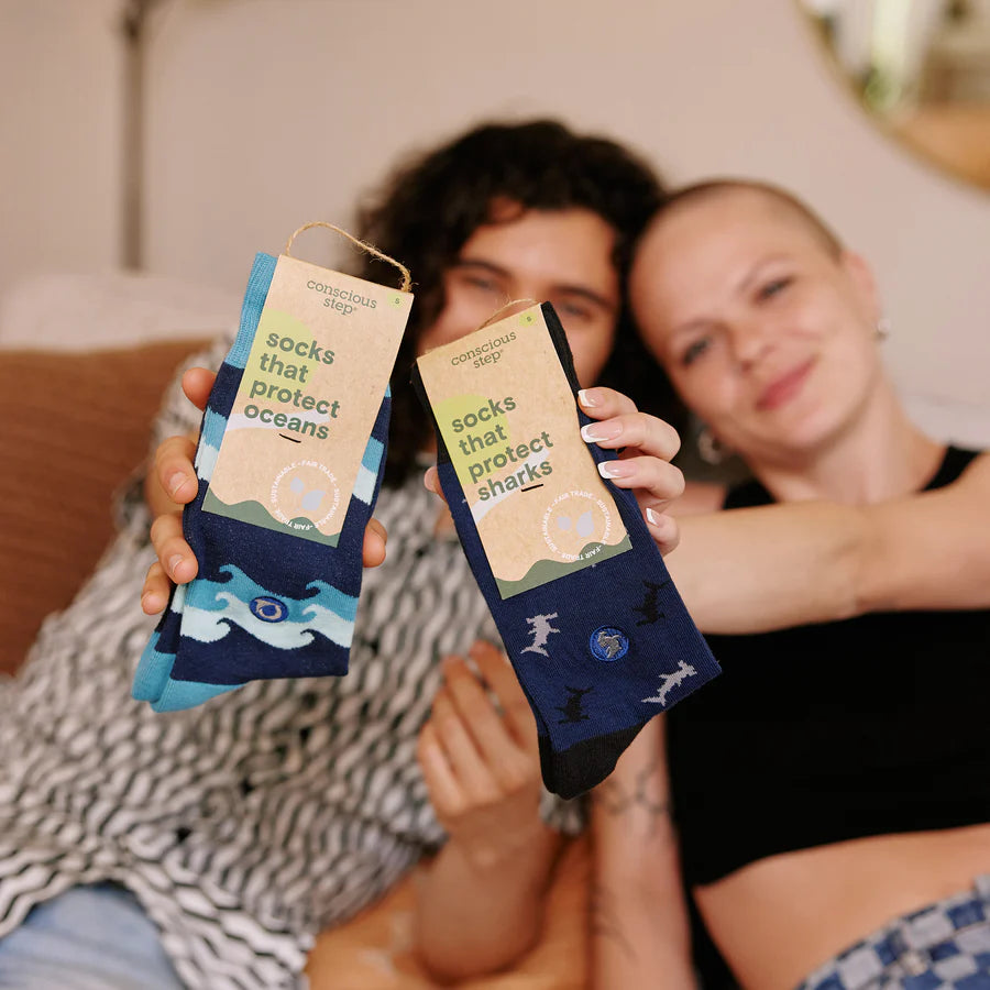 Socks that Protect the Oceans - Rolling Waves