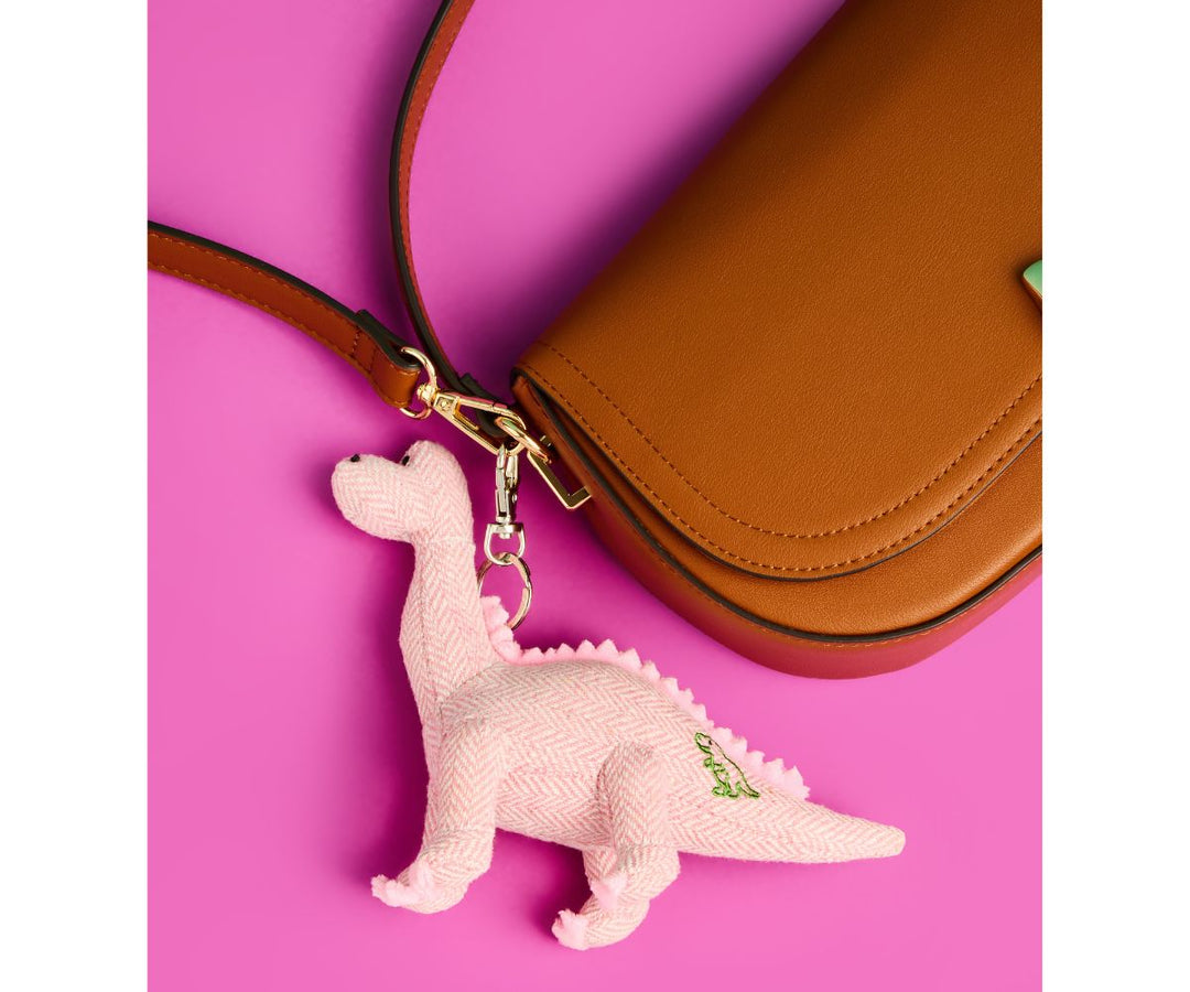 Pink Tweed Diplodocus Bag Charm