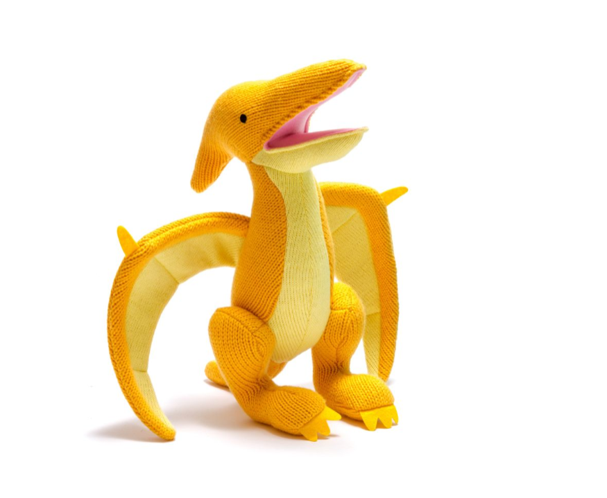 Yellow Pterodactyl Knitted Toy