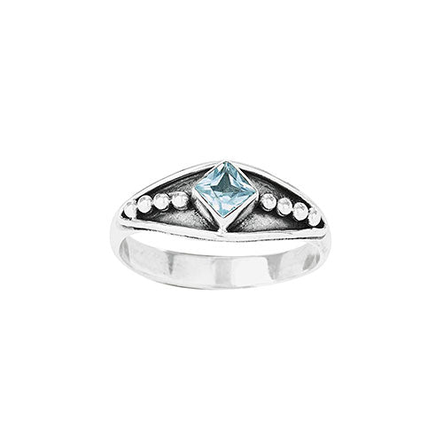 Facet Blue Topaz Ring