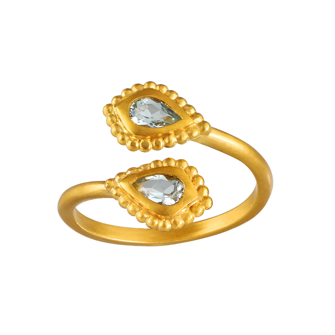 "Commune with Love" Adjustable Blue Topaz Ring