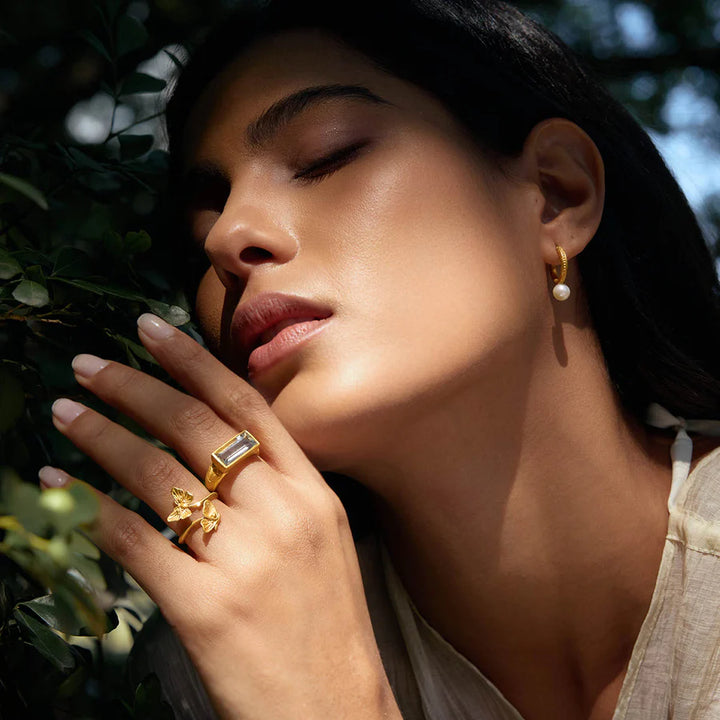 Double Butterfly Adjustable Ring