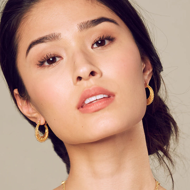 Gold Mandala Hoop Earrings