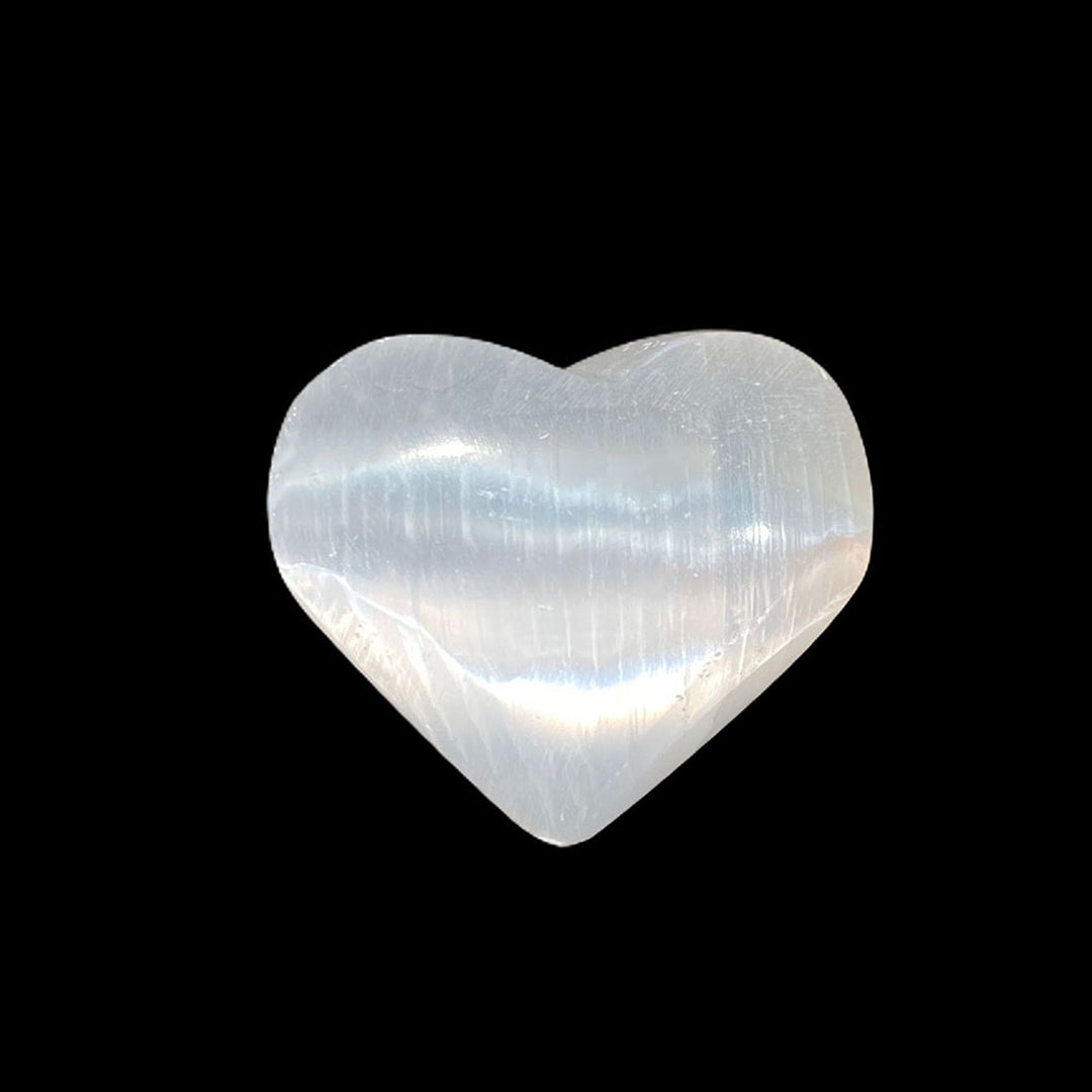 Selenite Heart Carving, Small