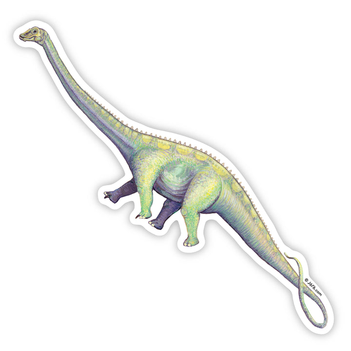Colorful dinosaur illustration on a white background