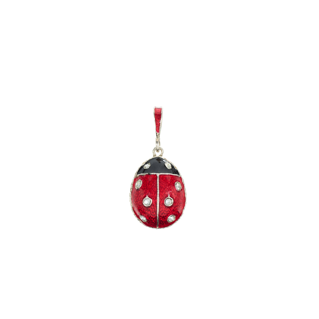 Russian Egg Pendant- Ladybug