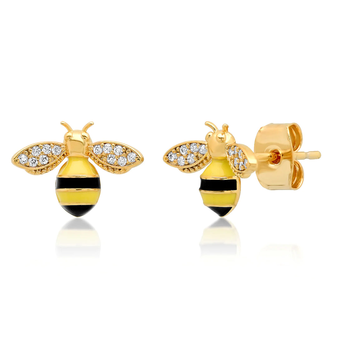 Enamel Bee Earrings