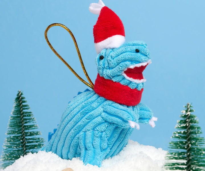 Blue Corduroy T. rex Ornament