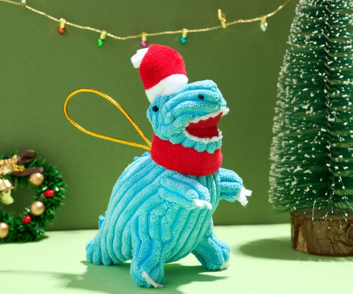 Blue Corduroy T. rex Ornament