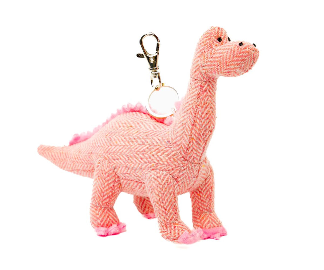 Pink Tweed Diplodocus Bag Charm