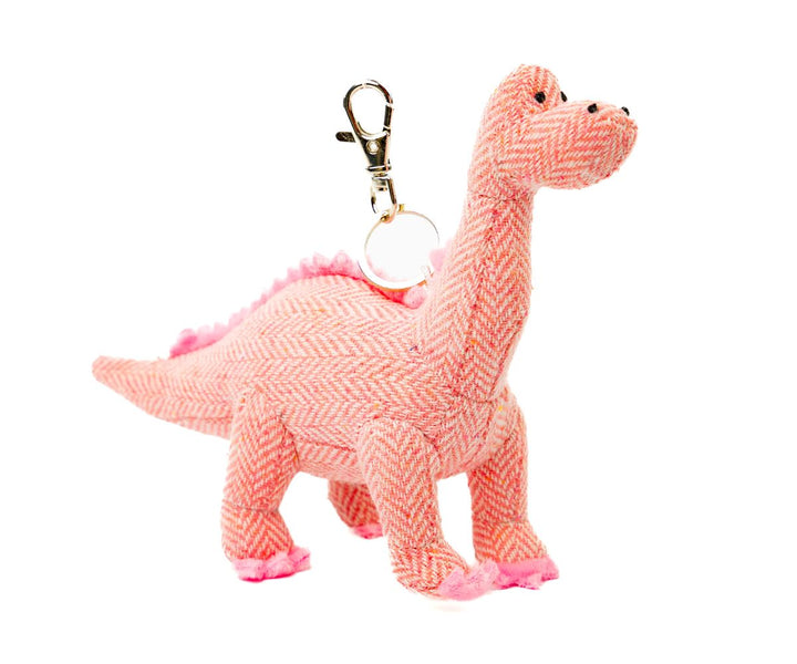 Pink Tweed Diplodocus Bag Charm