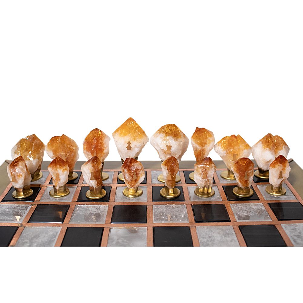 Amethyst & Citrine Chess Board Set, by Luis Alberto Quispe Aparicio