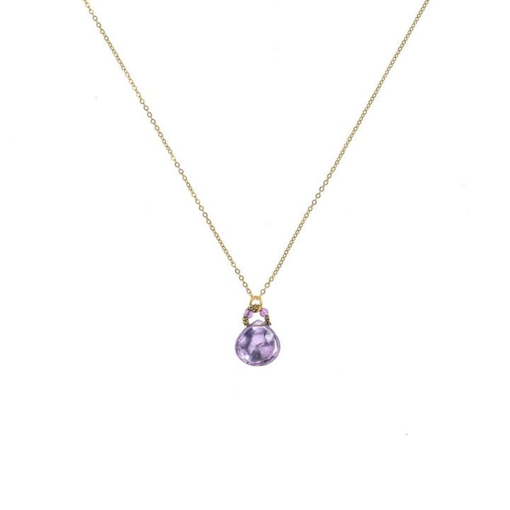 Amethyst with Gold Cord Necklace