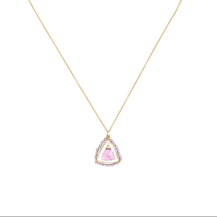 Triangular Amethyst Pendant Necklace